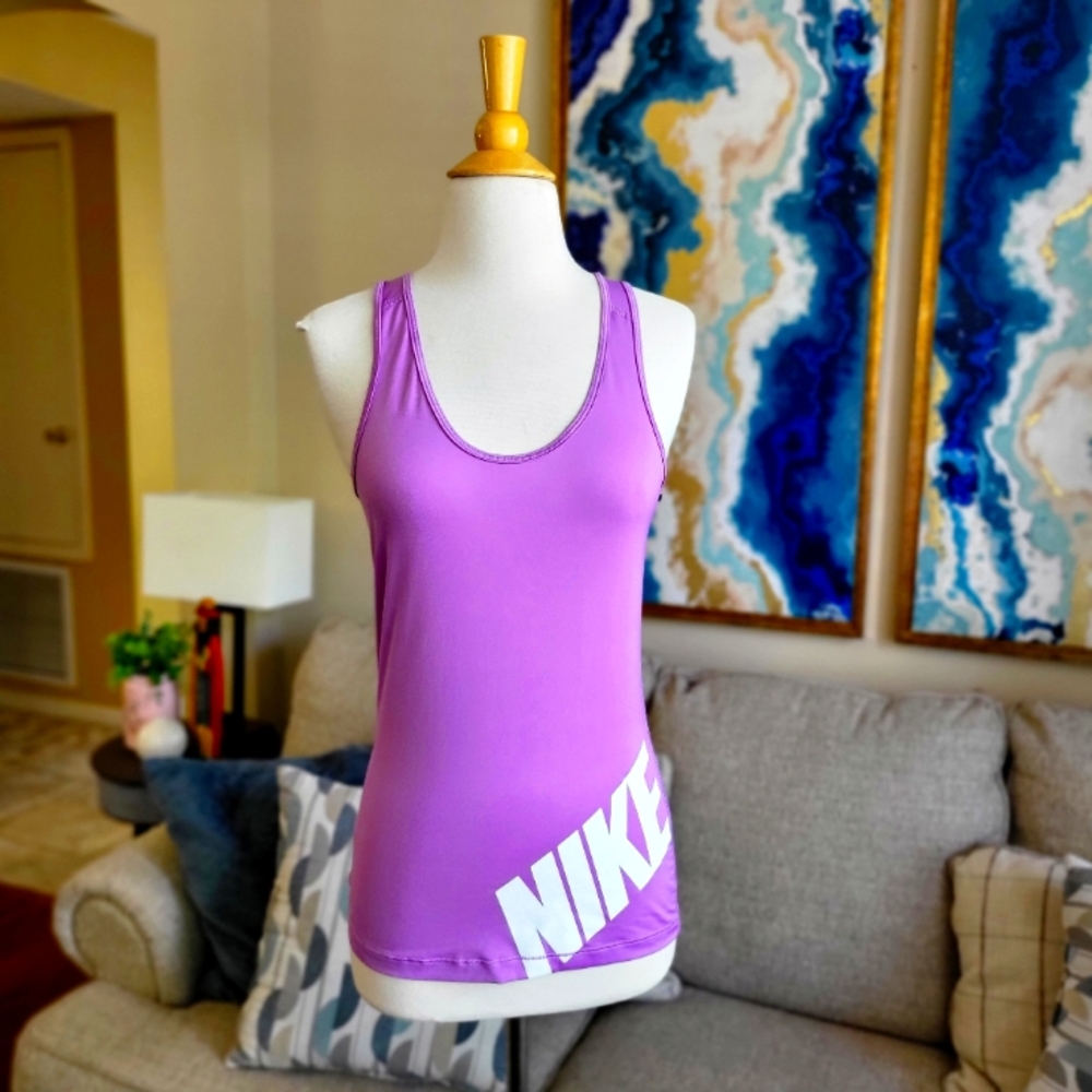 Nike Dri Fit Womens Active Purple Tank Sleeveless Top